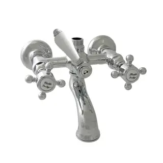 Nicolazzi Half Dome Смеситель для ванны и душа, настенный, с 2мя ручками, на 2 отв., цвет: хром