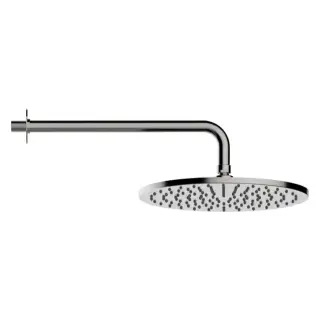 Bossini Nobu Душевая лейка из нерж. стали Ø 280 mm самоочищающаяся на шарнире на 1/2&quot; F и держатель из нержавеющей стали, цвет: нержавеющая сталь