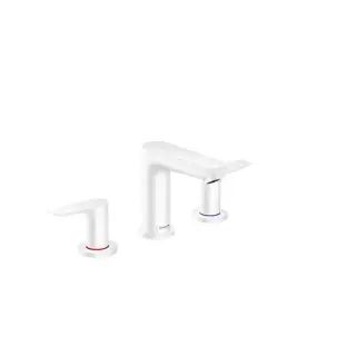 Hansgrohe Talis E Смеситель для раковины 150, на 3 отв, с донным клапаном, излив 112мм, цвет: белый матовый