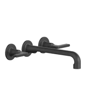 Gessi Inciso- Встраиваемый смеситель для раковины на 3 отверстия с изливом, без донного клапана. внешняя часть, цвет: black XL