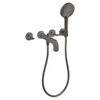 Axor Citterio Смеситель для ванны, встраиваемый, с ручным душем, ручка: рычаг, цвет: шлифованный черный хром