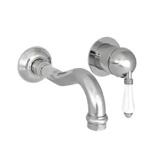 Nicolazzi P.m. Blanc Cмеситель для умывальника однорычажный, встраиваемый, излив: 175мм, ручки белая керамика, цвет: хром