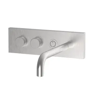 Fima Carlo Frattini Switch Смеситель для раковины, встраиваемый, с кнопкой on/off, излив: 20.7см., цвет: нержавеющая сталь