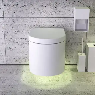 KNIEF Moon унитаз подвесной безободковый  59х39х36 см, с подсветкой ,  цвет: белый матовый