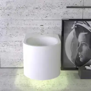 KNIEF Moon Биде подвесное 59х39х36 см, с подсветкой , с 1 отв под смеситель,  цвет: белый