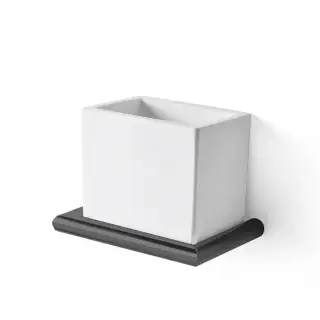 3SC Guy Стакан подвесной, композит Solid Surface, цвет: белый матовый/черный матовый