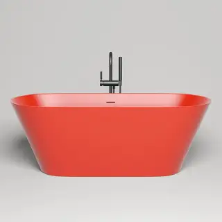 Salini Mona Ванна отдельностоящая 170х72х58.5 cм, донный клапан &quot;Up&Down&quot;, сифон, слив-перелив, материал: S-Sense, цвет: глянец RAL2005