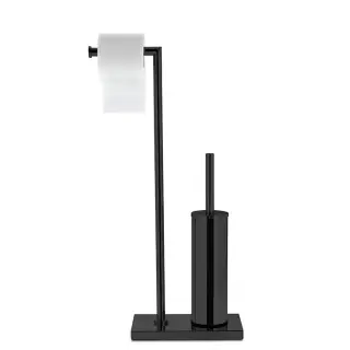 3SC Piantane Напольная стойка с держателем тб и ёршиком, цвет: черный матовый
