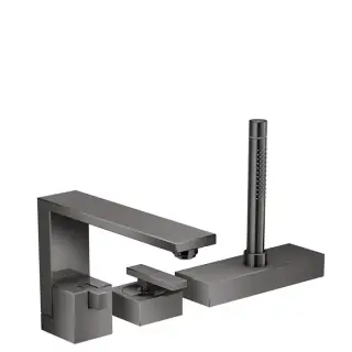 Axor Edge Смеситель на борт ванны, на 3 отв., с ручным душем, излив 210мм, цвет: черный