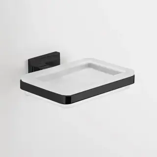 Colombo Basic Q Мыльница, подвесная, цвет: чёрный матовый/матовое стекло