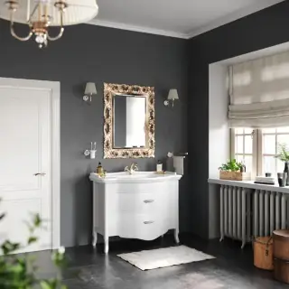 Tiffany World, Armony Nuovo Комплект мебели 110см, база с раковиной Azzurra GIU200110/ALZA bi x 1, 2 ящика, доводчики Blum, 112x62см, напольный, цвет: белый