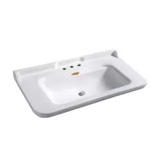 Kerasan Waldorf Раковина 120х55 см, 3 отв., керамическая, цвет: белый/золото