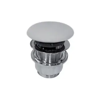 Globo Донный клапан для раковины, с переливом, click-clack, цвет: белый матовый