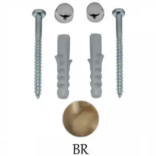 SIMAS Комплект вертикальных крепежей для унитаза/биде с заглушками цвета бронза