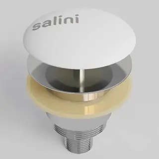 Salini D401 Донный клапан для ванны &quot;Up&Down&quot;, S-Sense, цвет: белый глянцевый
