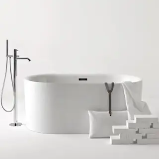 Kerasan Nolita Ванна акриловая  отдельностоящая 145х78х58 см, с пробкой click-clack, цвет: белый
