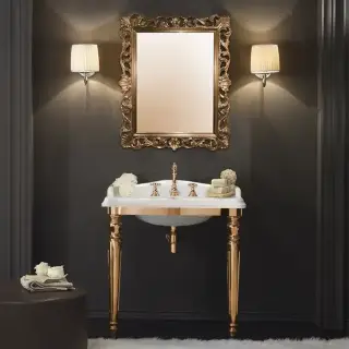 TW King Металлическая структура 73.5x54xh85см с раковиной на 1 отв, материал: латунь, напольная, цвет: отделки: золото