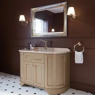 TW York Nuovo Комплект мебели с мраморной столешницей с 1 отв., 130см, напольный, цвет: pennellato/oro/diano