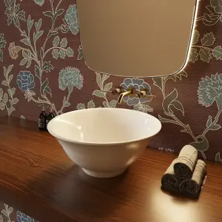 TW collection Раковина Ø46см., накладная, без перелива, цвет: белый глянцевый