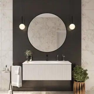 TW Shape комплект подвесной мебели 120х50см, с раковиной, с 1 выдвиж. ящиком с механизмом push-to-open, цвет: белый матовый RAL9003