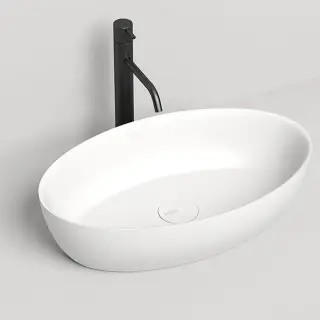 Salini Alda Раковина накладная &nbsp;58х35х15cм, без отв., без перелива, S-Stone, цвет: белый матовый