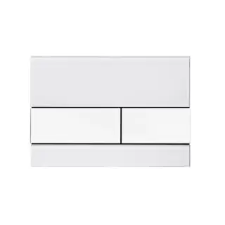 TECEsquare, панель смыва с двумя клавишами стеклянная, цвет: стекло белое, клавиши нержавеющая сталь, сатин