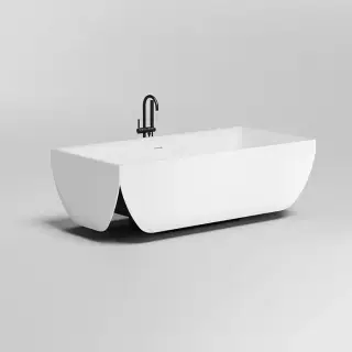 Salini ARIA Ванна отдельностоящая 190x90x60см, материал: S-Sense, донный клапан, сифон, слив-перелив, цвет: белый