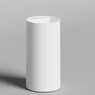 Salini Armonia Round Top 01 Раковина напольная 45х45х90см., слив в стену, без отв. под смес, с декор.накладкой, мат-л: S-Sense, цвет: белый глянцевый