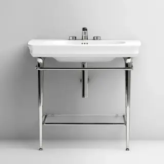 Artceram CIVITAS Структура металлическая 90х50см., напольная, Tonda,  с раковиной, полка стекло, цвет: хром