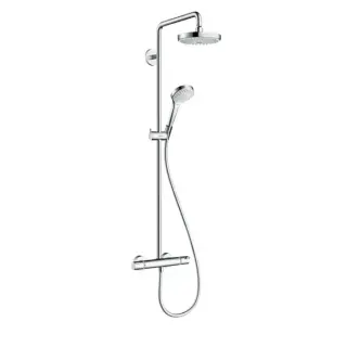 Hansgrohe Croma Select S 180 Showerpipe, Душевая система, верхний душ 187мм, с ручным душем и смесителем, цвет: белый/хром