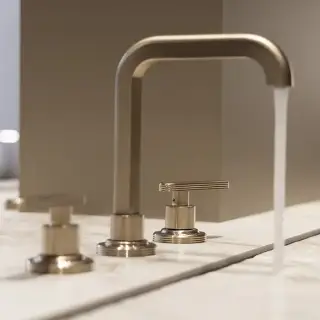 Fima Carlo Frattini Park Lane Смеситель для раковины, на 3 отв., излив 15см., донный клапан click-clack, цвет: шампань