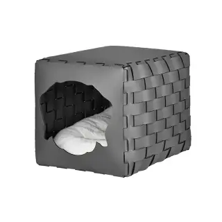 ADJ Домик для питомца Dog, 35x40xH35 см., цвет: серый/черный