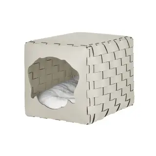 ADJ Домик для питомца Dog, 35x40xH35 см., цвет: белый/панна котта