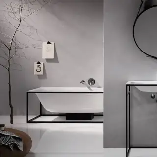 Bette Lux SHAPE Ванна прямоугольная на черном каркасе отдельностоящая, 190x90x45см покрыта эмалью снаружи и изнутри, BetteGlasur&reg; Plus, цвет: белый