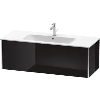 Duravit XSquare Тумба подвесная, 121х47.8х40см, с раковиной, с 1 выдв ящик, цвет: черный глянцевый