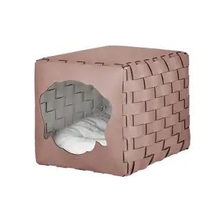 ADJ Домик для питомца Dog, 35x40xH35 см., цвет: пепельная роза/устричный