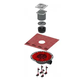 TECEdrainpoint S Комплект точечного трапа с сифоном DN 50, с декоративной решеткой