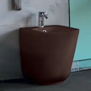 Kerasan Tribeca Биде напольное пристенное 54х35см, с 1 отв под смеситель, c креплением WB5N, цвет: Borgogna matt