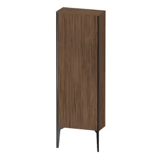 Duravit XViu Шкаф подвесной 50x24x133см, с 1 дверью, 3 стеклянными полками (петли справа), цвет: walnut dark/черный матовый