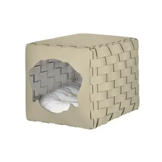 ADJ Домик для питомца Dog, 35x40xH35 см., цвет: панна котта/белый