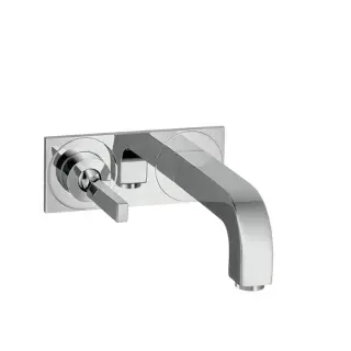 Axor Citterio Встраиваемый смеситель для раковины, на 2 отв., с панелью, излив: 225мм, с донным клапаном, внешняя часть, цвет: хром