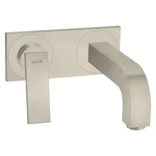 Axor Citterio Смеситель для раковины 220, встраиваемый, излив: 22см., с панелью, цвет: шлифованный никель