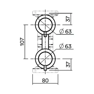 QuadroDesign Source IN047AS Встраиваемая часть смесителя из стены с переключателем на 2 потребителя, цвет brushed stainless steel