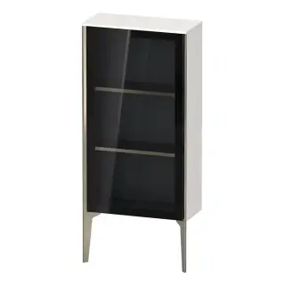 Duravit XViu Шкаф подвесной со стеклянной дверью 50x24x89см, 2 стеклянные полки (петли справа), цвет: белый глянцевый/champagne matt