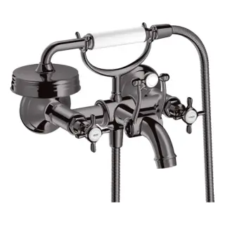 Axor Montreux Смеситель для ванны, настенный, с ручным душем, цвет: полированный черный хром