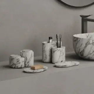 Dea Design Marble Стакан настольный, 11х9хh12см., из мрамора, цвет: Statuario White