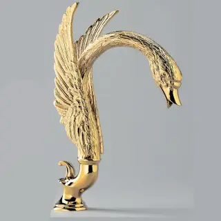 THG Cygne Излив для ванны с переключателем, цвет: полированное золото