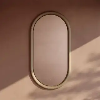 Artceram Milano Зеркало 55х100 см в керамической раме с LED-подсветкой и сенсорным выключателем, цвет: marrone matera