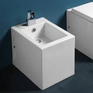 Simas Frozen Биде напольное с 1-м отверстием под смеситель 37.5х51см, цвет: белый