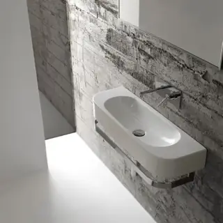 Globo Forty3 Раковина 70х27 см, 1 отв., без перелива, с креплением, цвет: белый